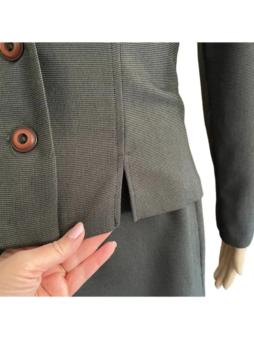 Vintage Splurge By ASB Womens 2 Piece Skirt Suit Size 7 Brown